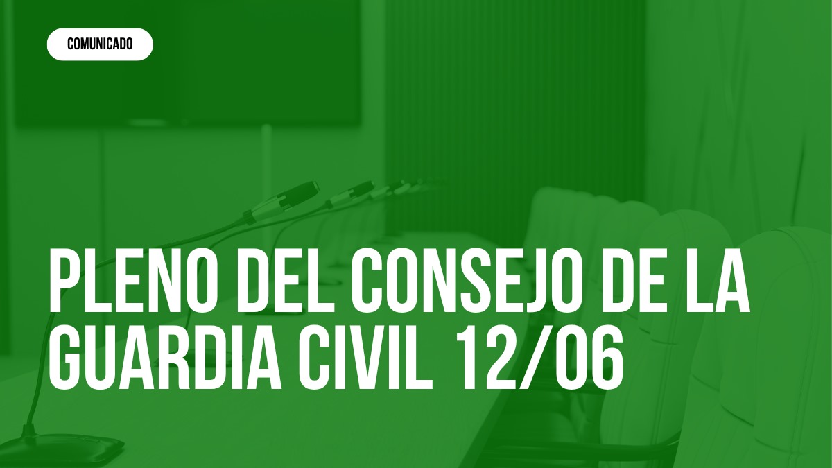 Miembros de JUCIL se ausentan del Pleno del Consejo de la Guardia Civil el 12 de junio de 2025 como señal de protesta por la falta de apoyo institucional y defensa de la UCO